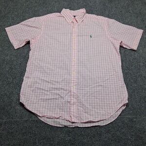 Polo Ralph Lauren Pink Large Classic Fit Button‎ down short sleeve shirt